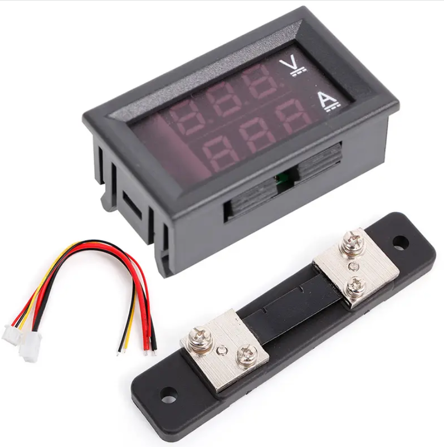 DC 100V Digital Voltmeter & Ammeter 50A (includes shunt)