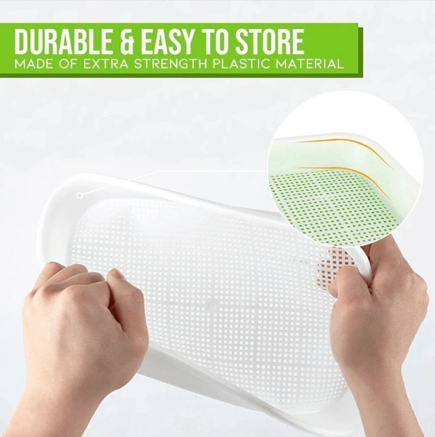 Microgreens Seedling Tray Sprouts Hydroponics Germinator Sprouter with Lid