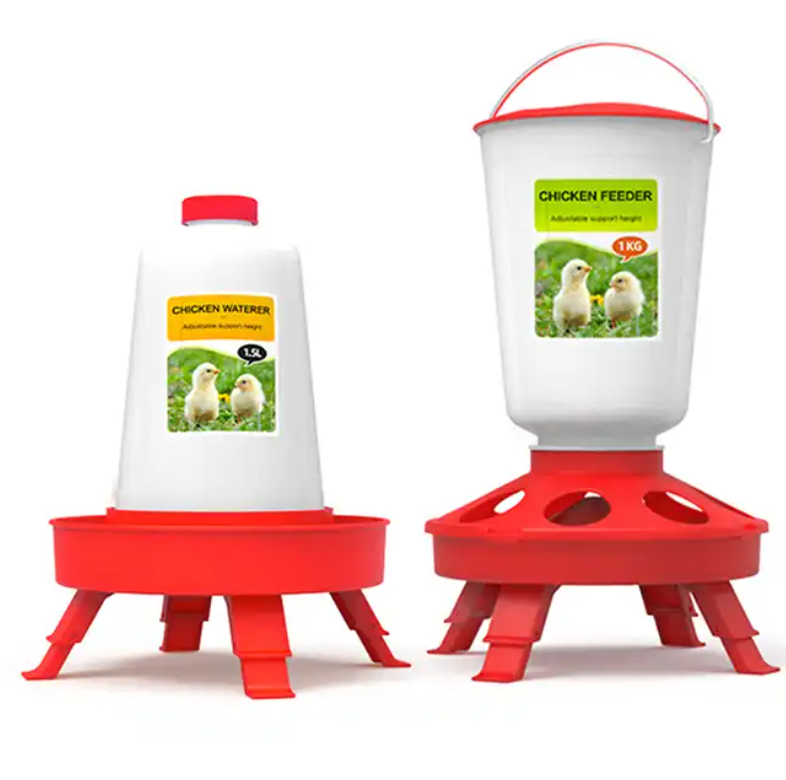 Bucket Foldable Legs Poultry / Chicken 1.5kg Feeder or 1.5 litre Drinker (single or pair options)