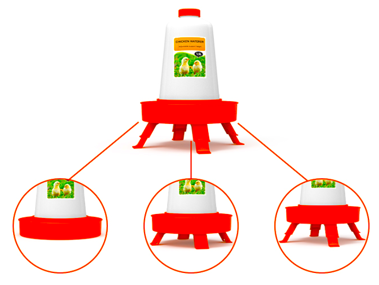 Bucket Foldable Legs Poultry / Chicken 1.5kg Feeder or 1.5 litre Drinker (single or pair options)