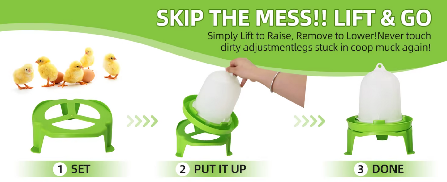 Poultry Drinkers Green with Stand